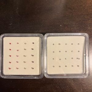 Sterling silver nose pins box